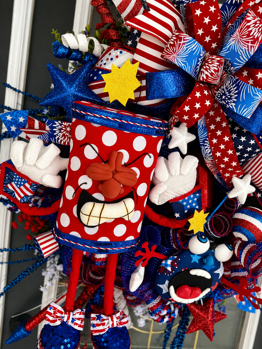 🎆 Firecracker Frenzy Patriotic Door Wreath