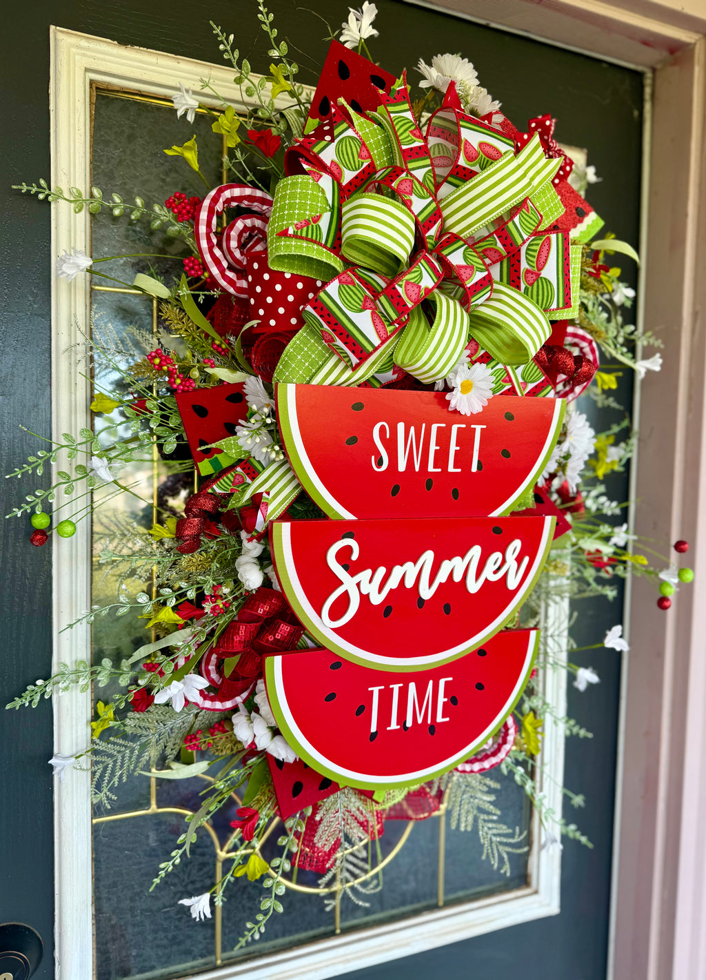 Watermelon Summer Wreath – Oversized Handmade Front Door Decor