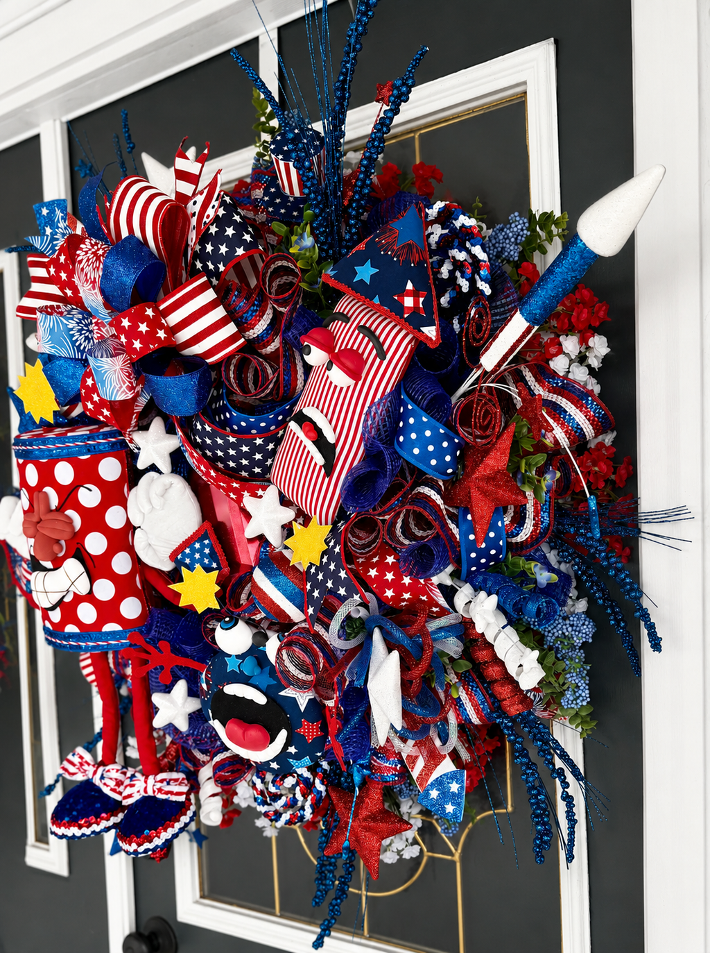 🎆 Firecracker Frenzy Patriotic Door Wreath