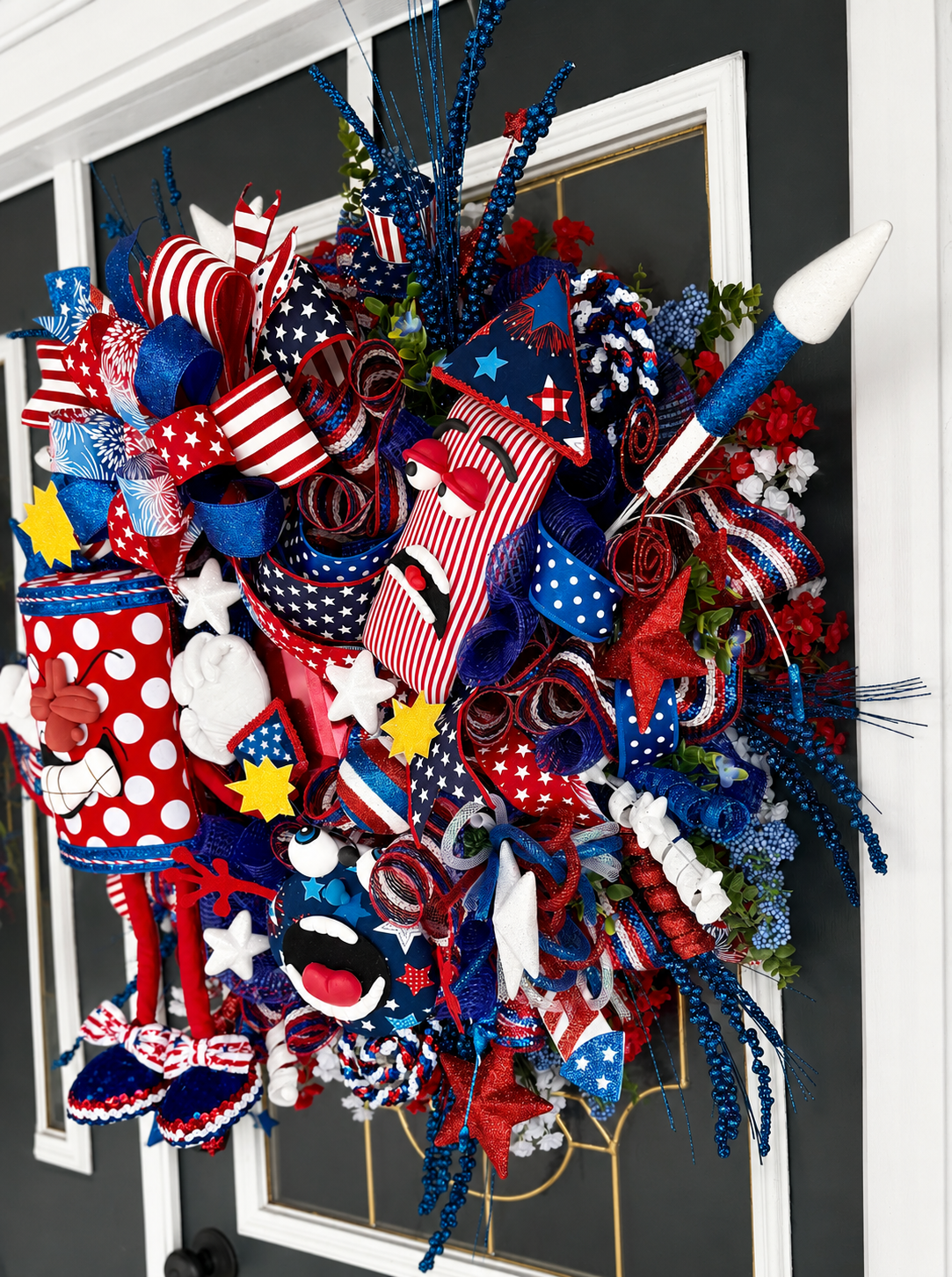 🎆 Firecracker Frenzy Patriotic Door Wreath