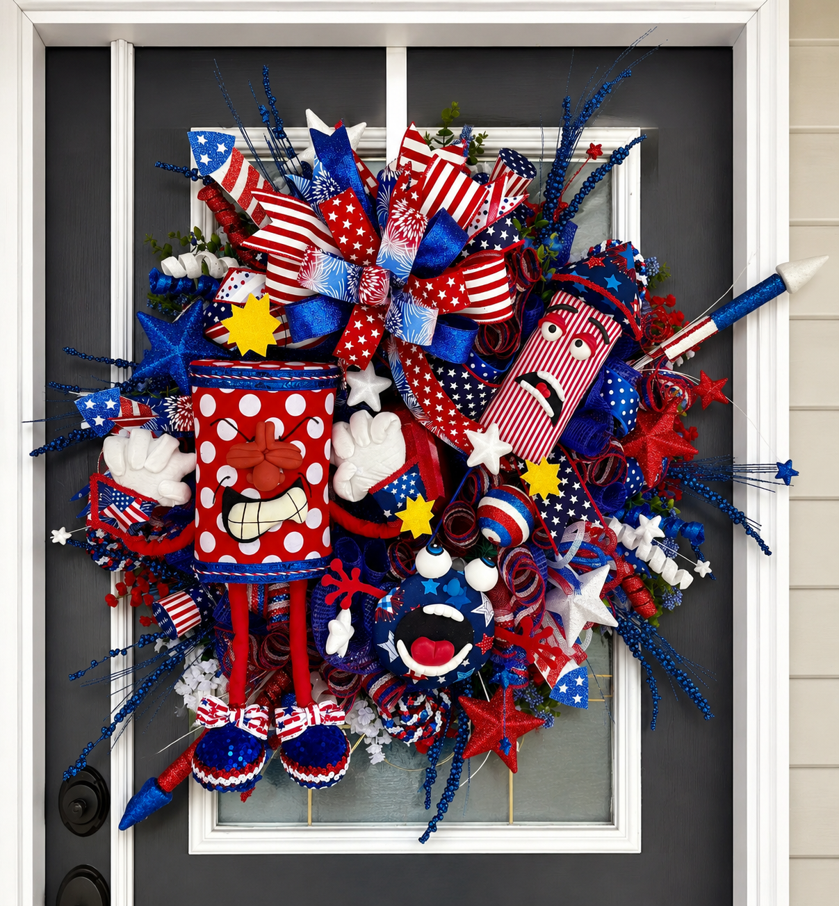 🎆 Firecracker Frenzy Patriotic Door Wreath