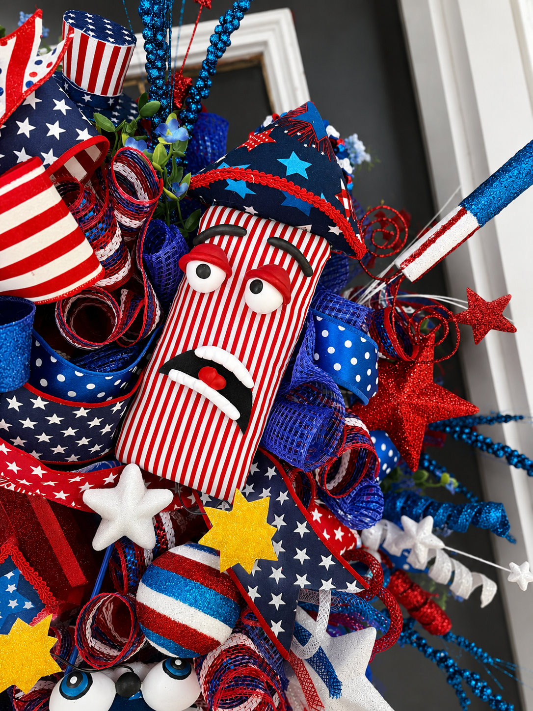 🎆 Firecracker Frenzy Patriotic Door Wreath