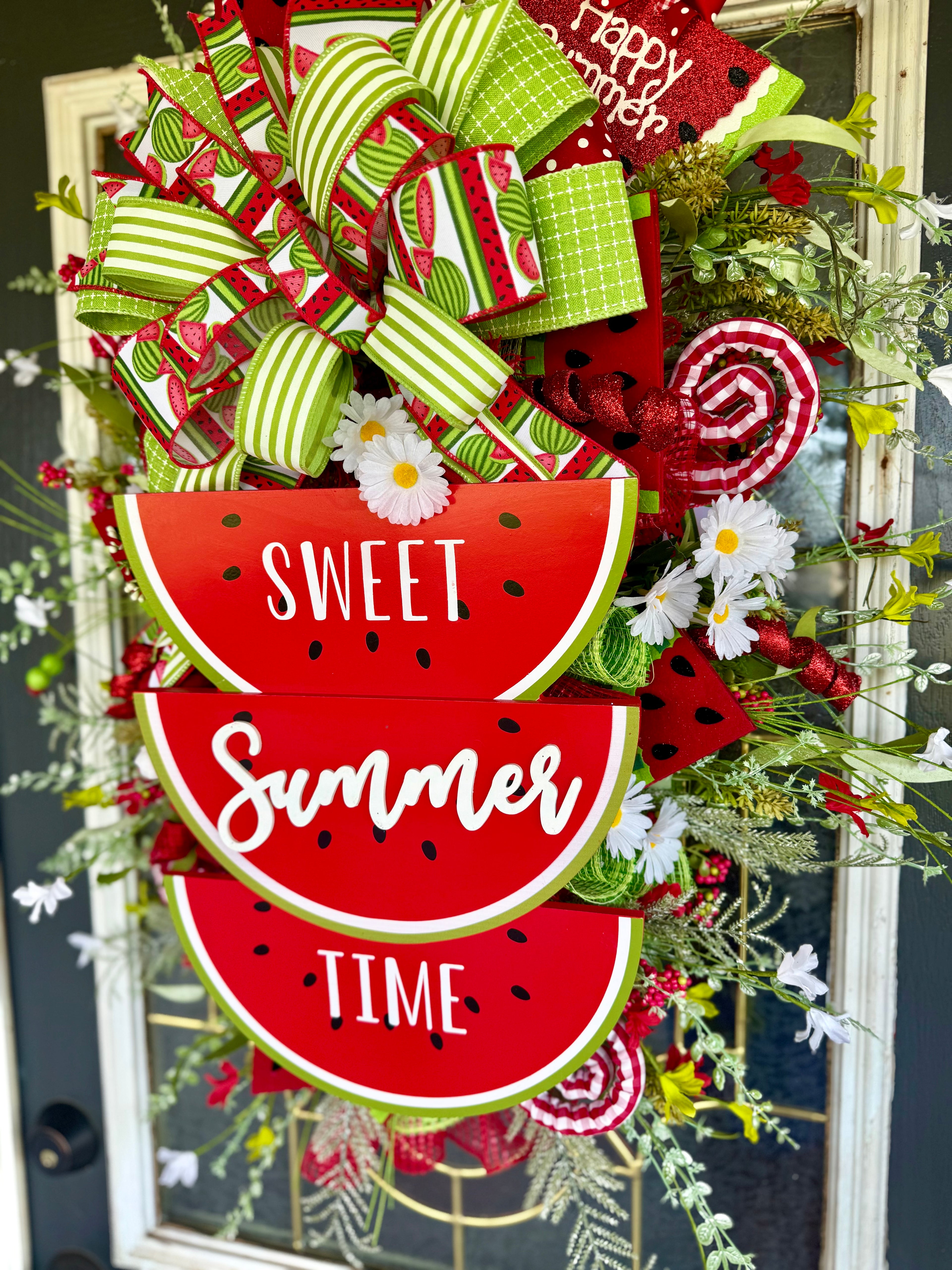 Watermelon Summer Wreath – Oversized Handmade Front Door Decor