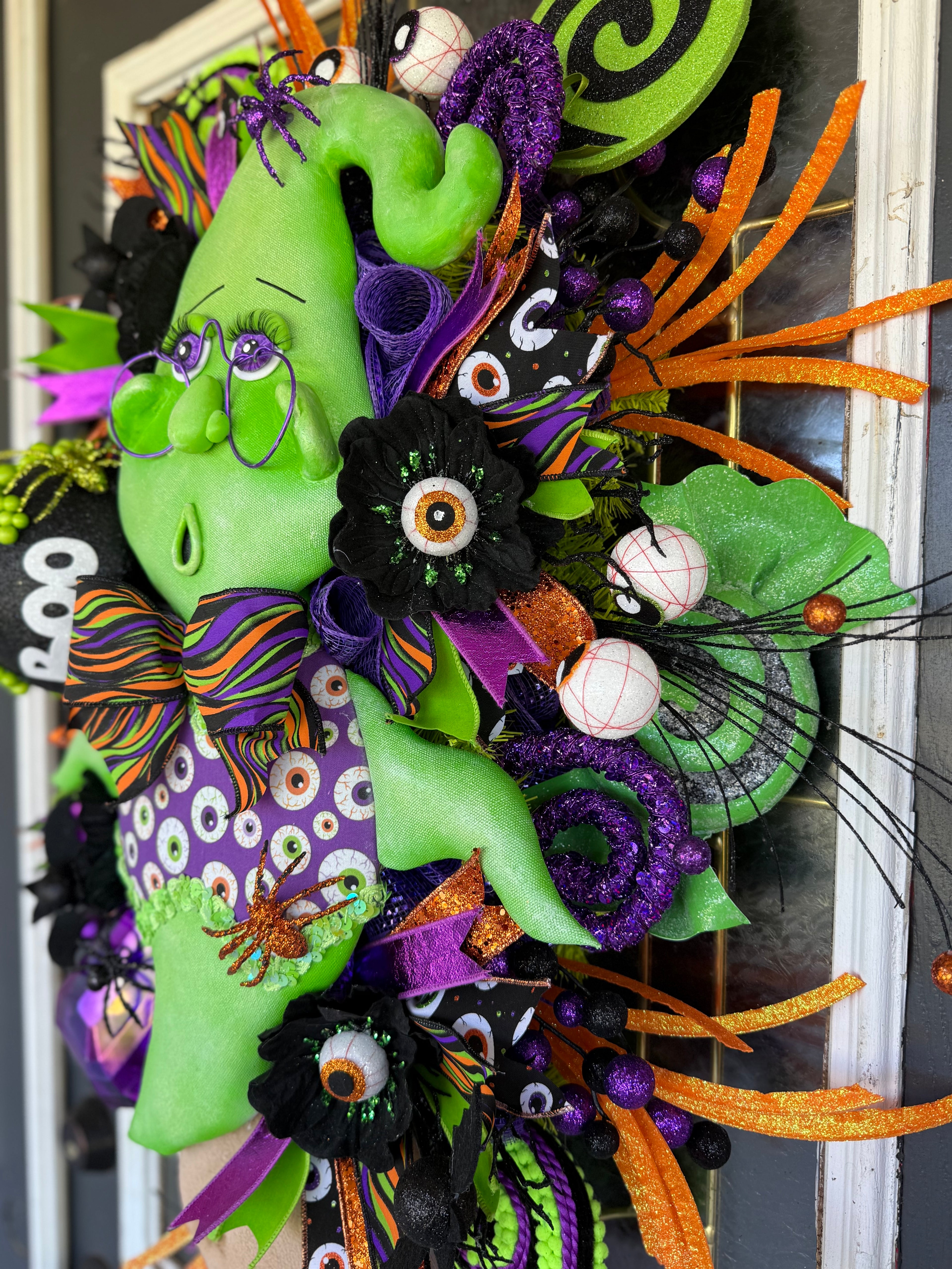 Boobert the Friendly Fun Ghost Halloween Wreath | Luxury Whimsical Front Door Decor | 28x20x8