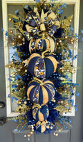 0. Luxury Navy & Gold Pumpkin Fall Swag