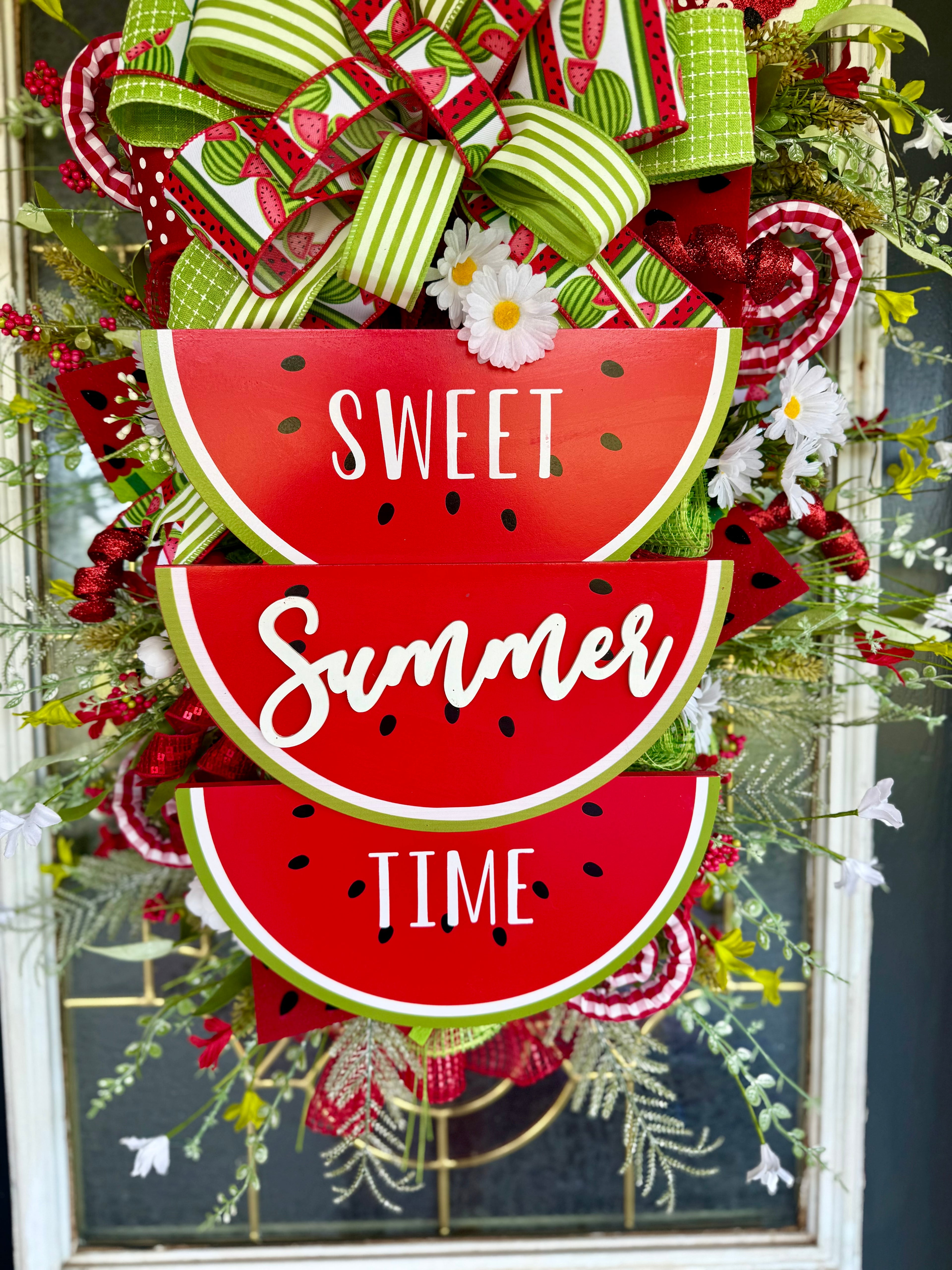 Watermelon Summer Wreath – Oversized Handmade Front Door Decor