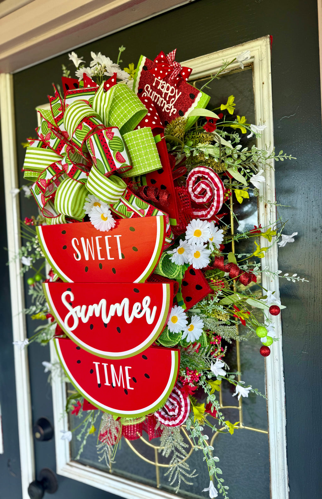 Watermelon Summer Wreath – Oversized Handmade Front Door Decor