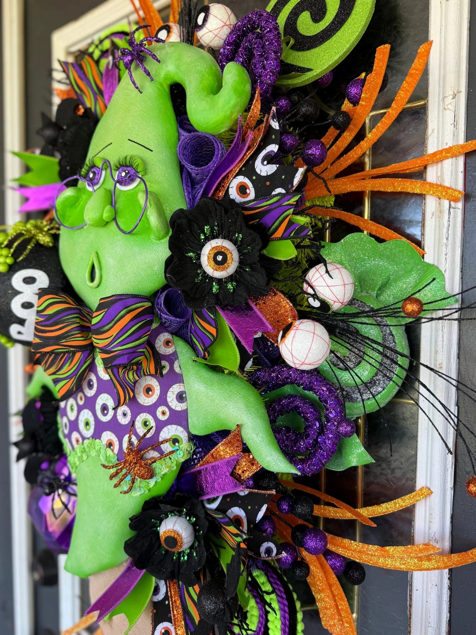 10. Boobert the Friendly Fun Ghost Halloween Wreath | Luxury Whimsical Front Door Decor | 28x20x8