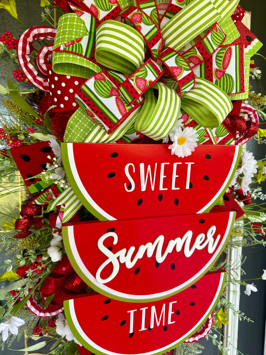 Watermelon Summer Wreath – Oversized Handmade Front Door Decor