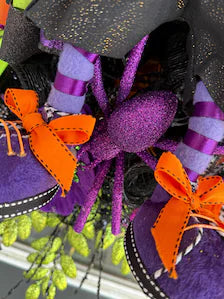 8. Boomerang Luxury Halloween Vampire Wreath | Extra Large Bat Door Hanger | Handmade Halloween Decor | 32x25x12