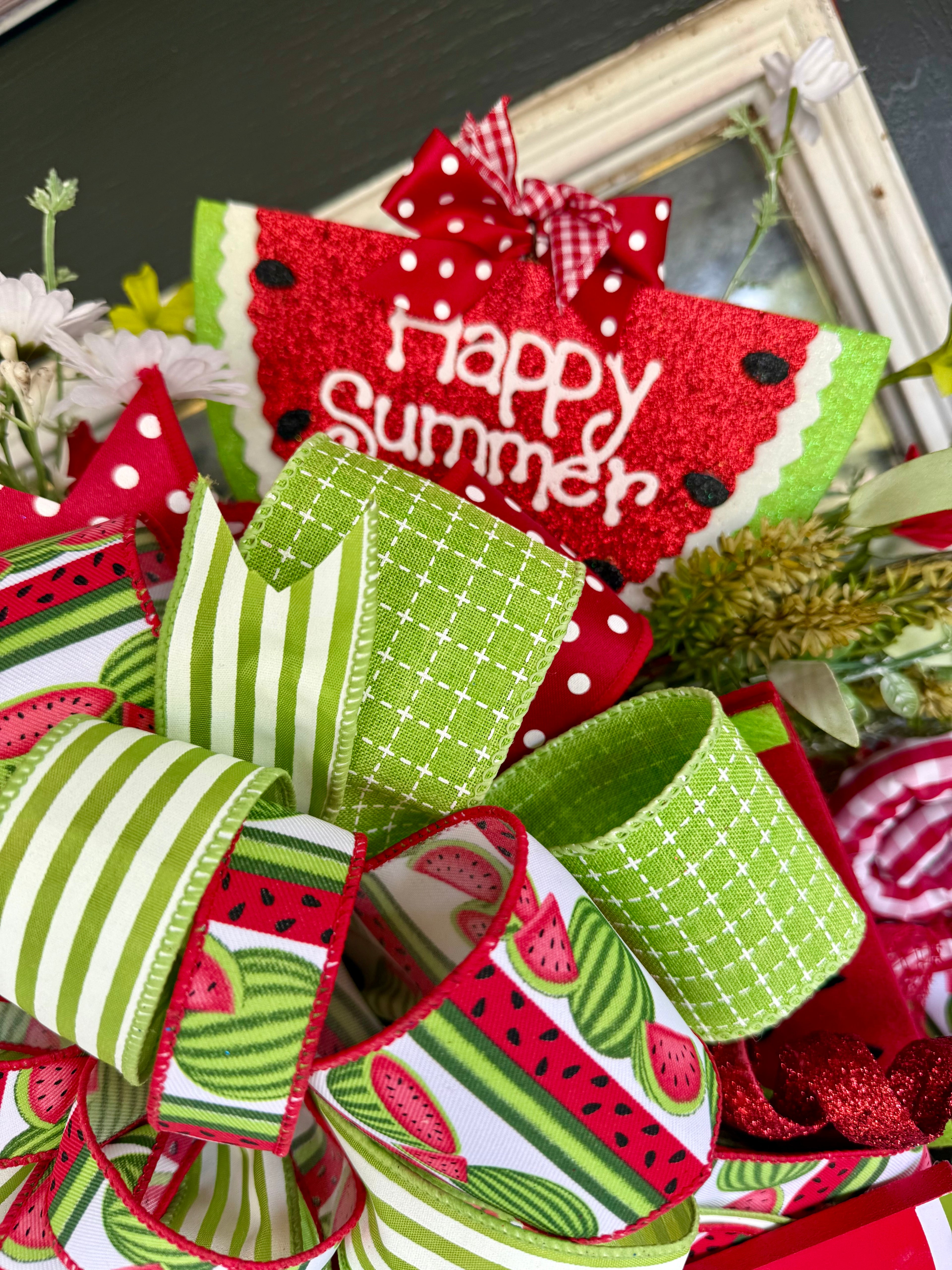 Watermelon Summer Wreath – Oversized Handmade Front Door Decor