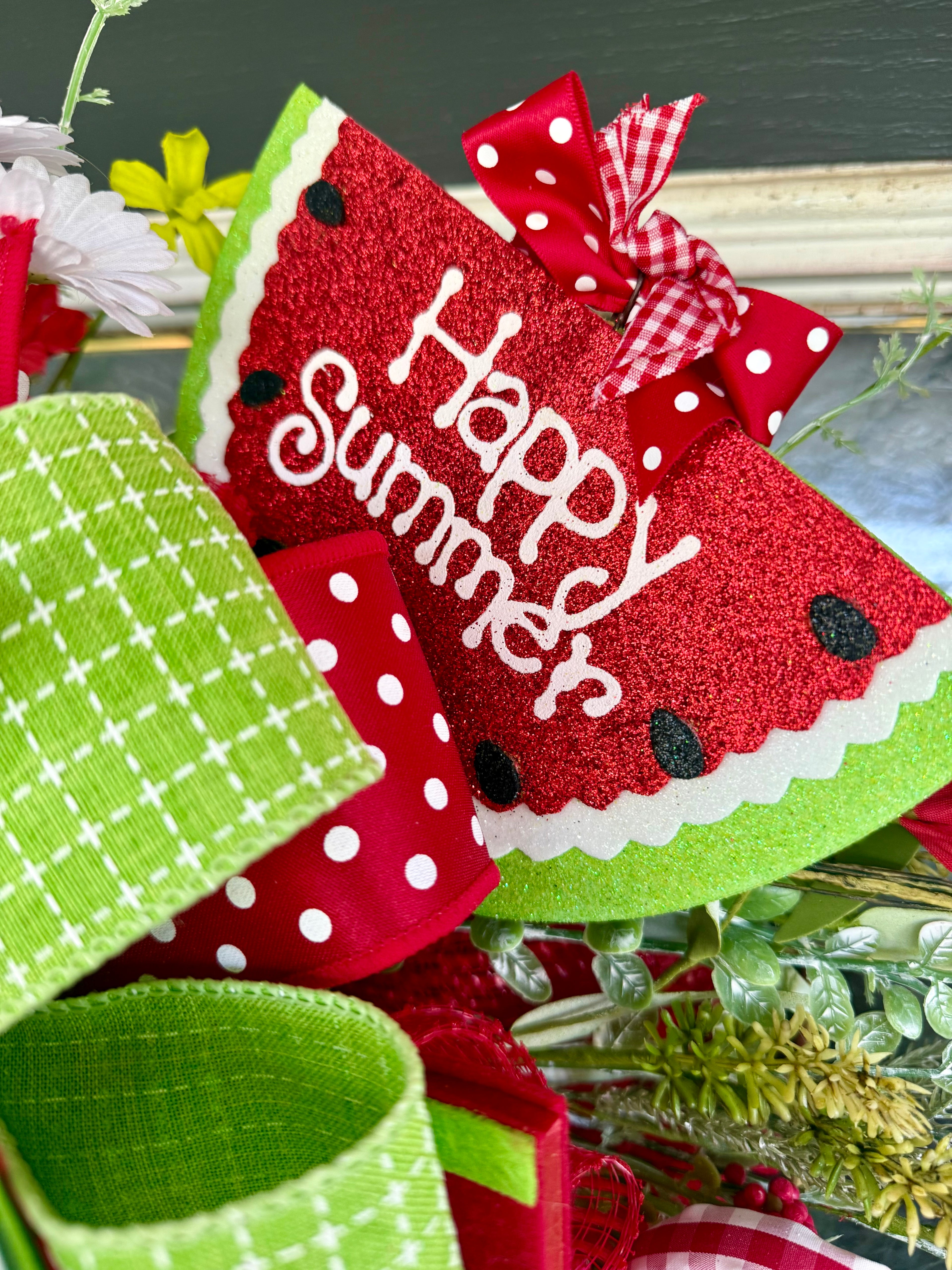Watermelon Summer Wreath – Oversized Handmade Front Door Decor