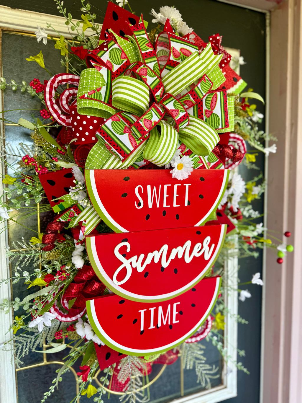 Watermelon Summer Wreath – Oversized Handmade Front Door Decor