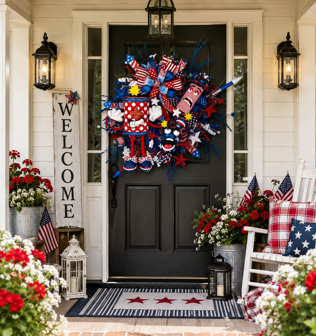 🎆 Firecracker Frenzy Patriotic Door Wreath