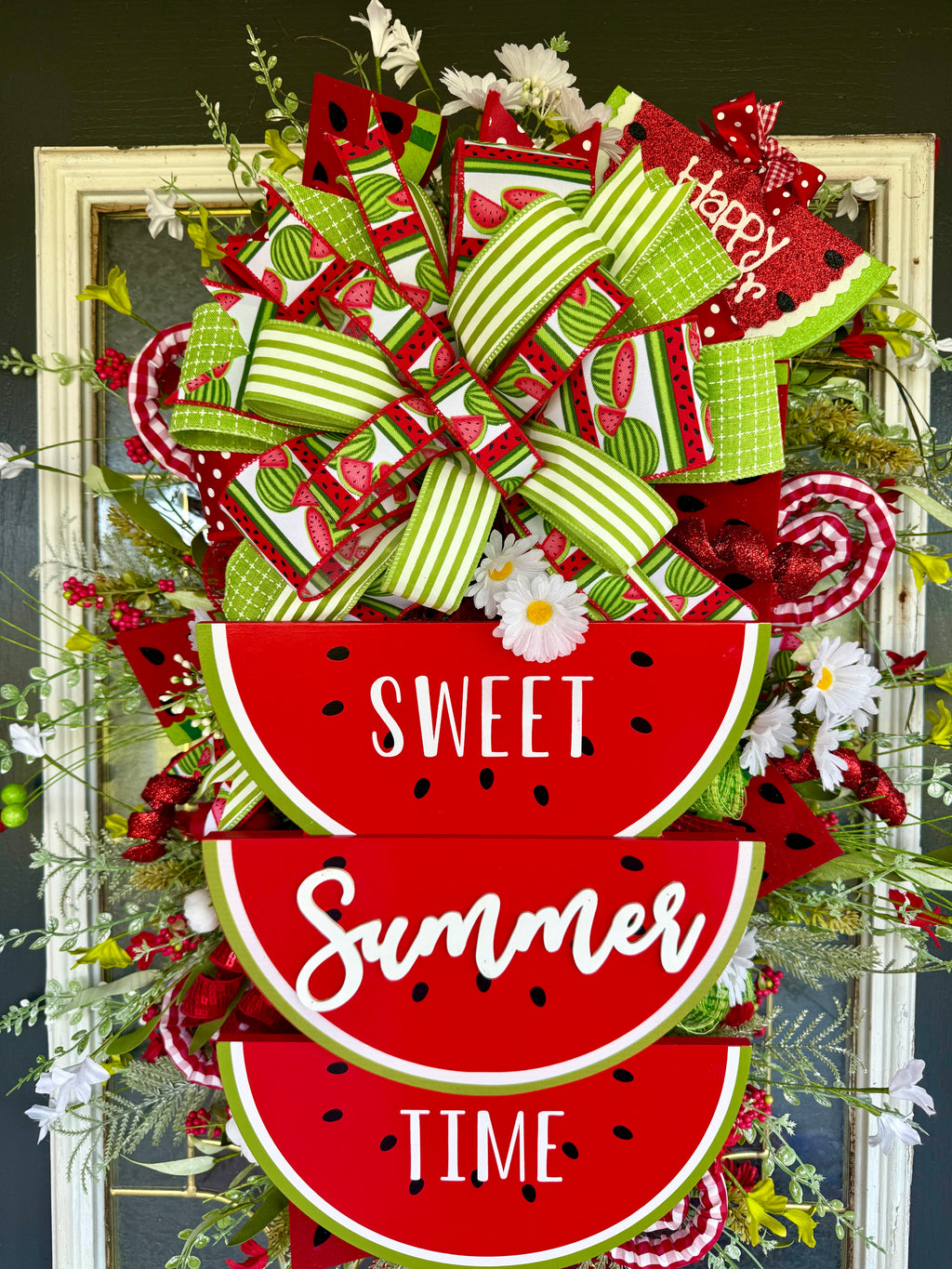 Watermelon Summer Wreath – Oversized Handmade Front Door Decor
