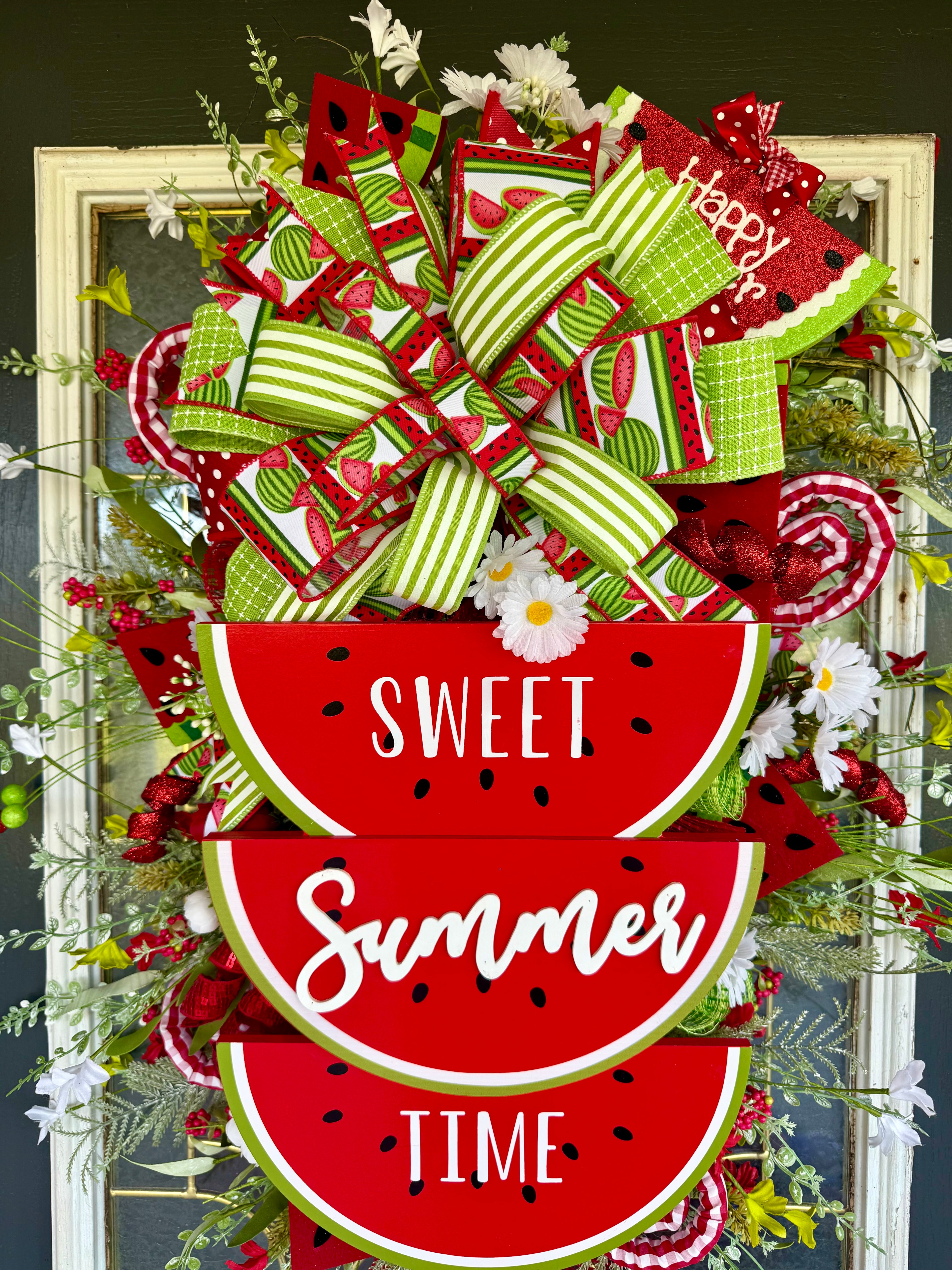 Watermelon Summer Wreath – Oversized Handmade Front Door Decor