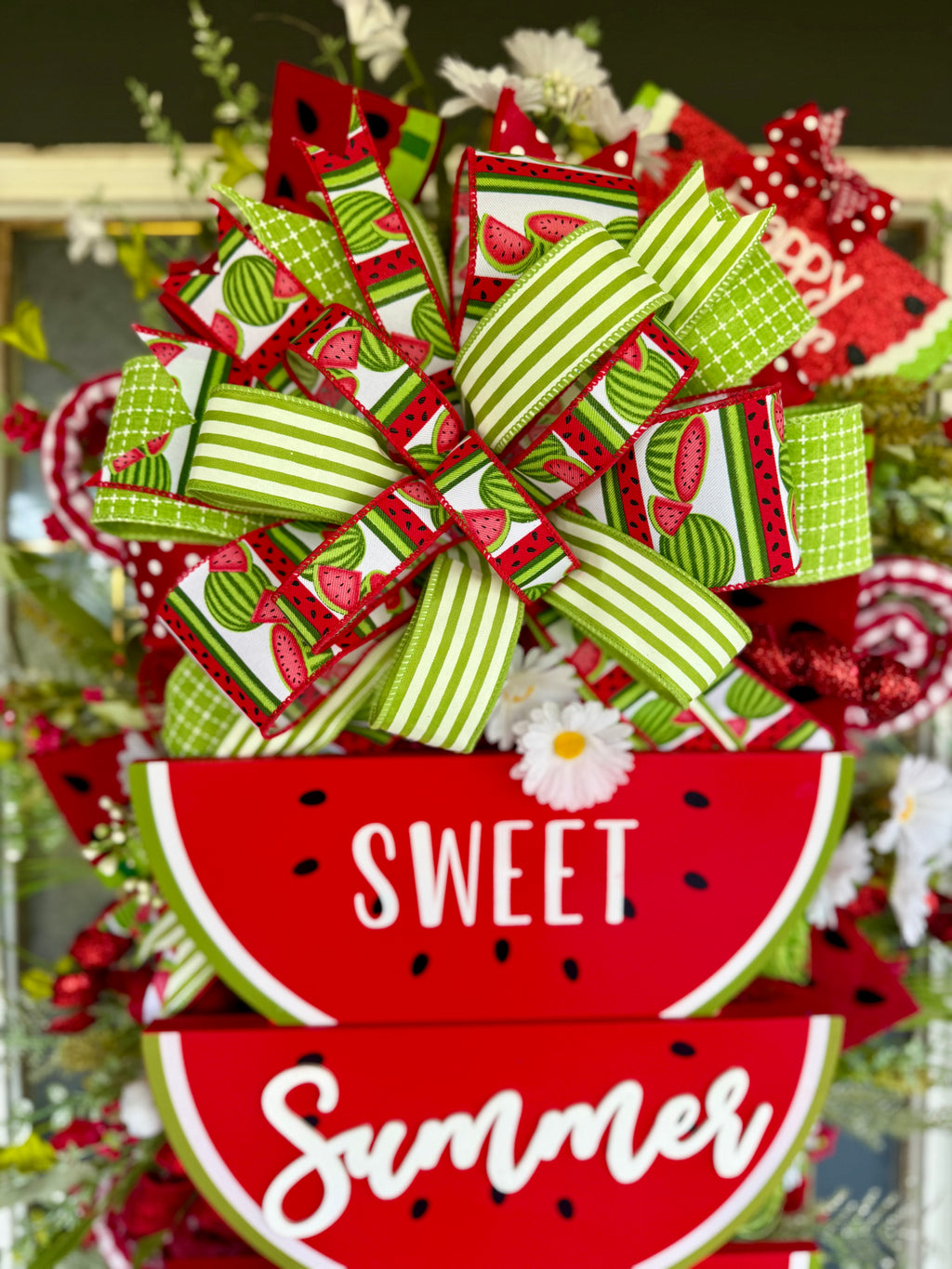 Watermelon Summer Wreath – Oversized Handmade Front Door Decor