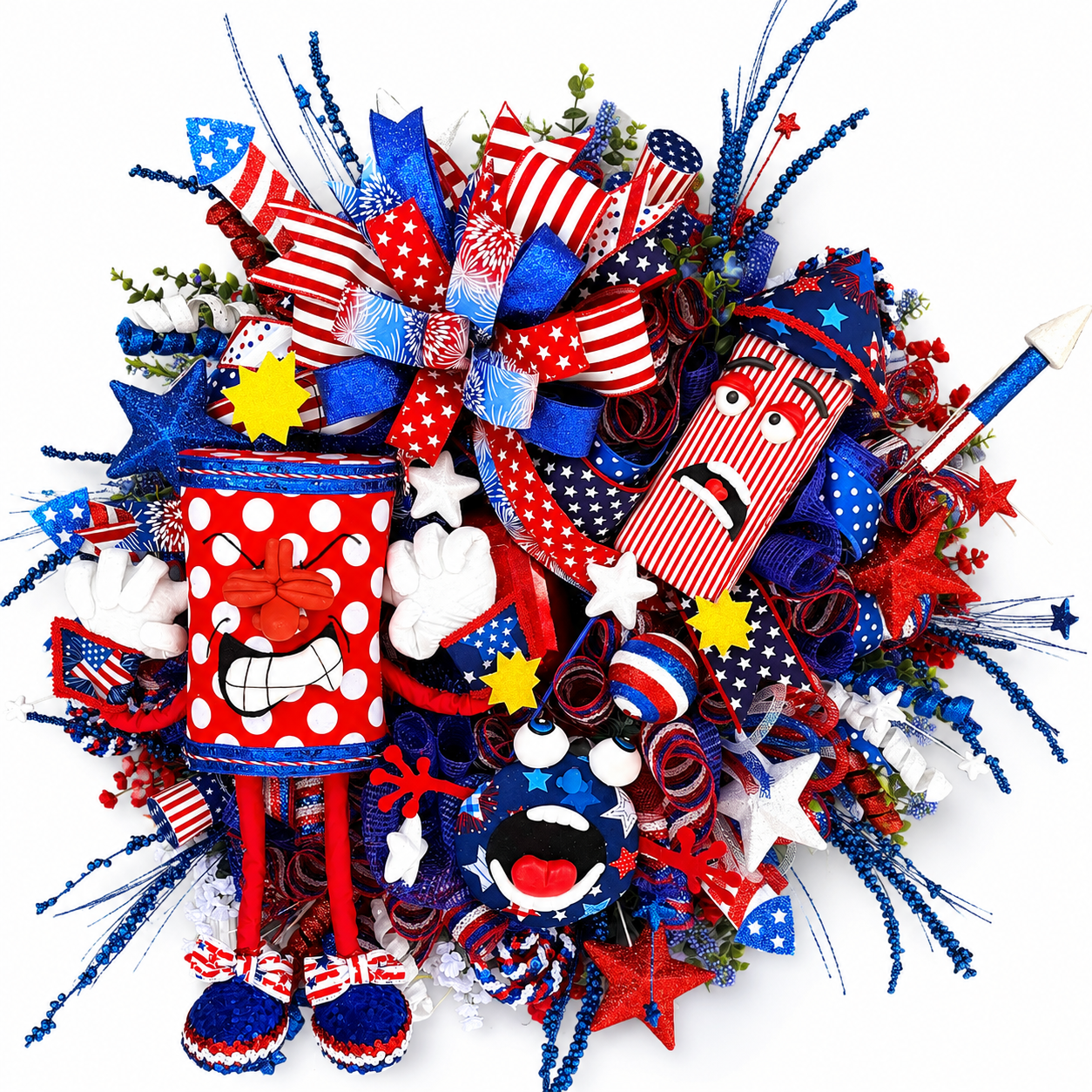 🎆 Firecracker Frenzy Patriotic Door Wreath