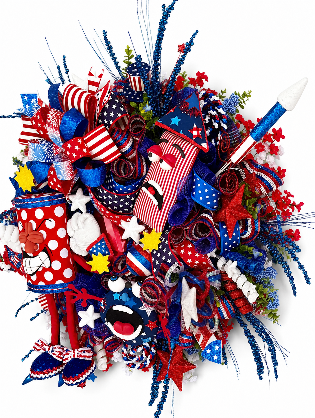🎆 Firecracker Frenzy Patriotic Door Wreath