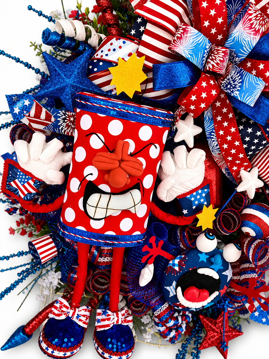 🎆 Firecracker Frenzy Patriotic Door Wreath