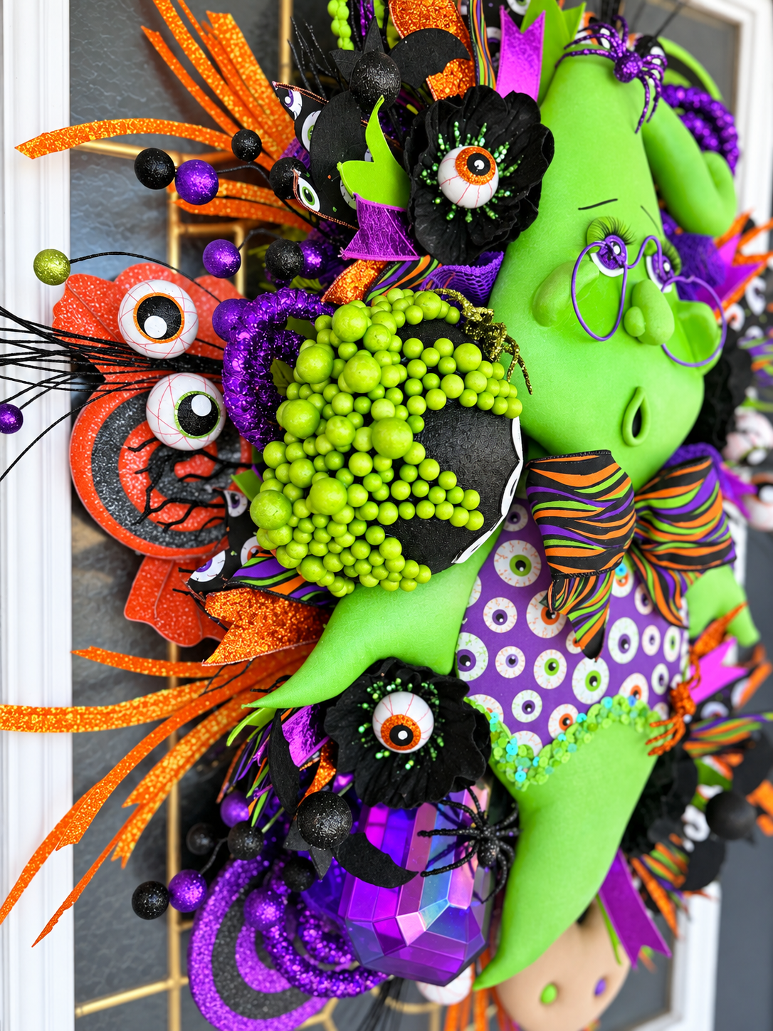 Boobert the Friendly Fun Ghost Halloween Wreath | Luxury Whimsical Front Door Decor | 28x20x8
