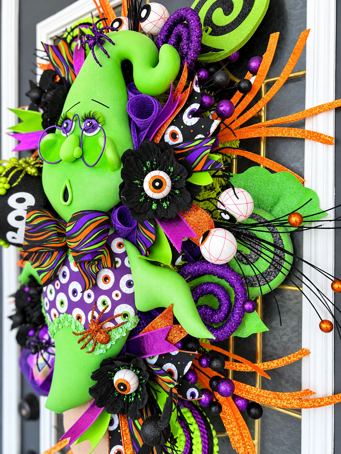 Boobert the Friendly Fun Ghost Halloween Wreath | Luxury Whimsical Front Door Decor | 28x20x8