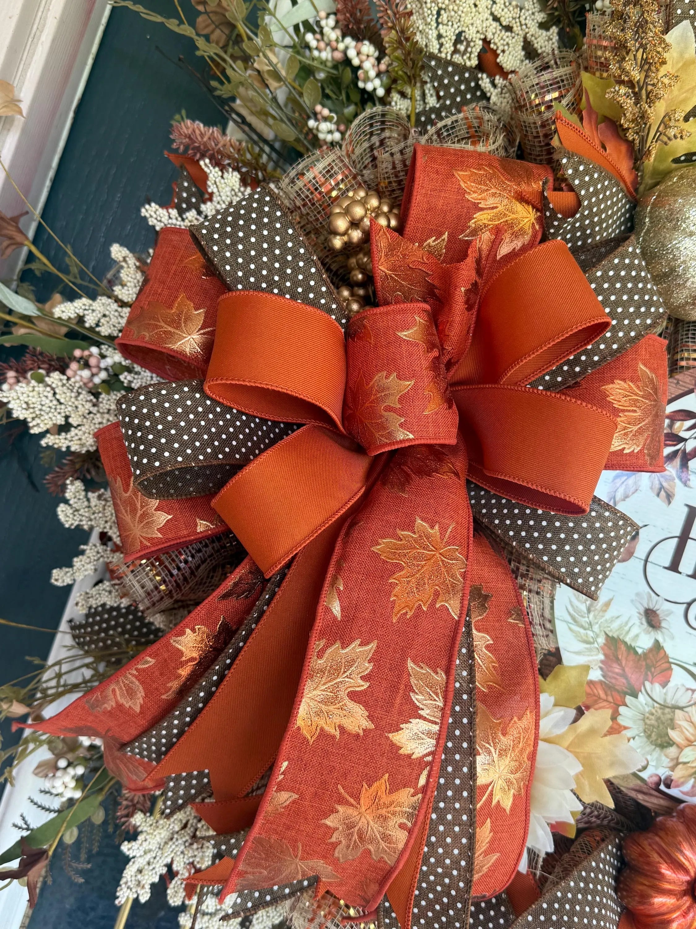 Luxury Hello Fall Mesh Wreath | Oversized Autumn Front Door Wreath | Pumpkin & Floral Fall Decor | Handmade Seasonal Door Hanger