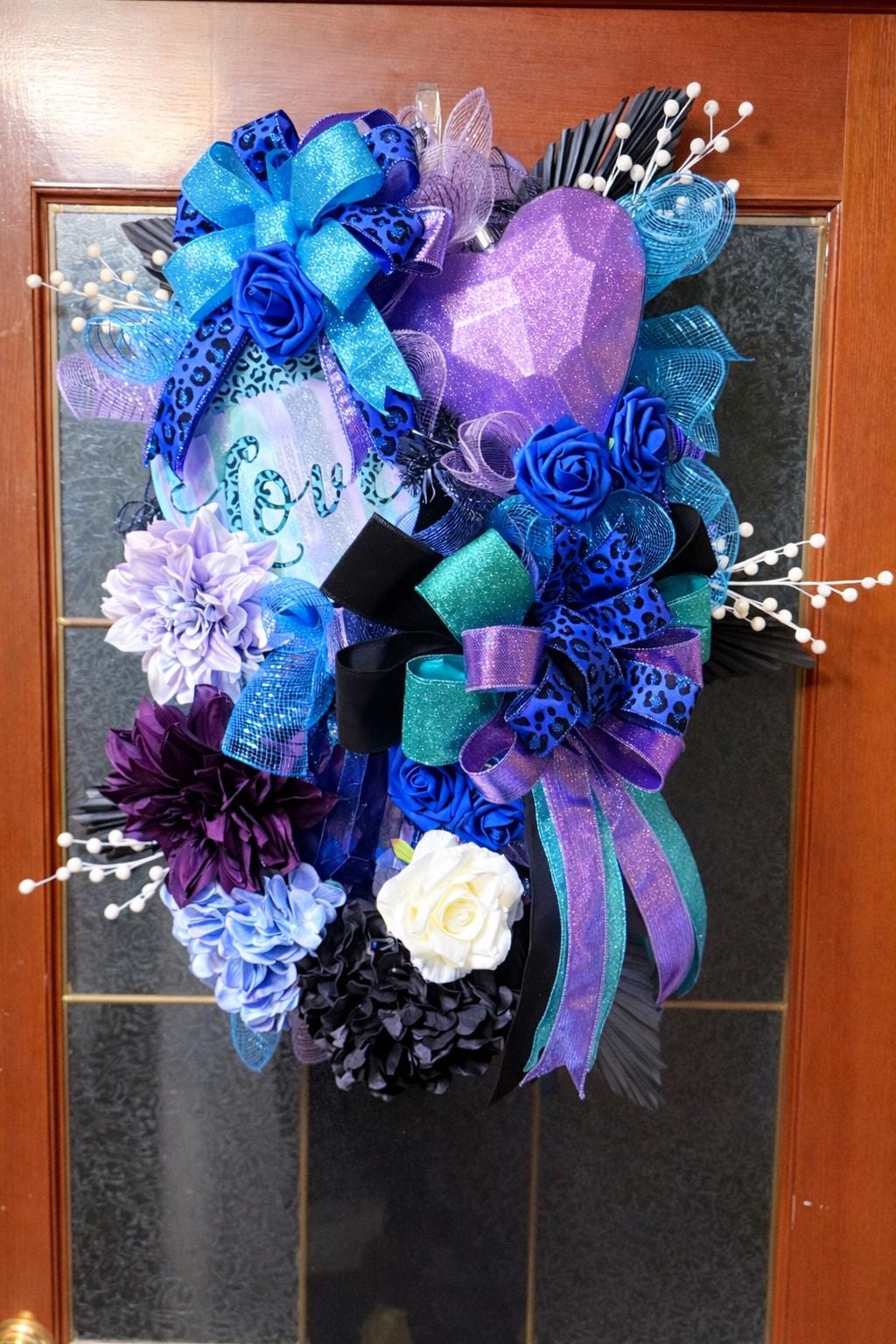 Handmade Valentine Heart Wreath | Modern Door Decor