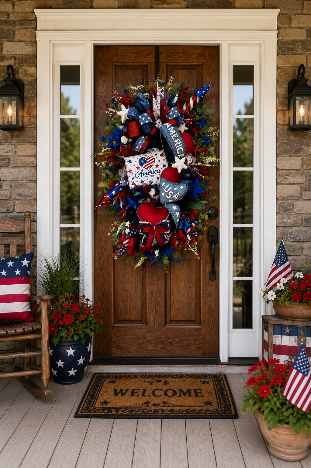 Oversized Patriotic Door Swag