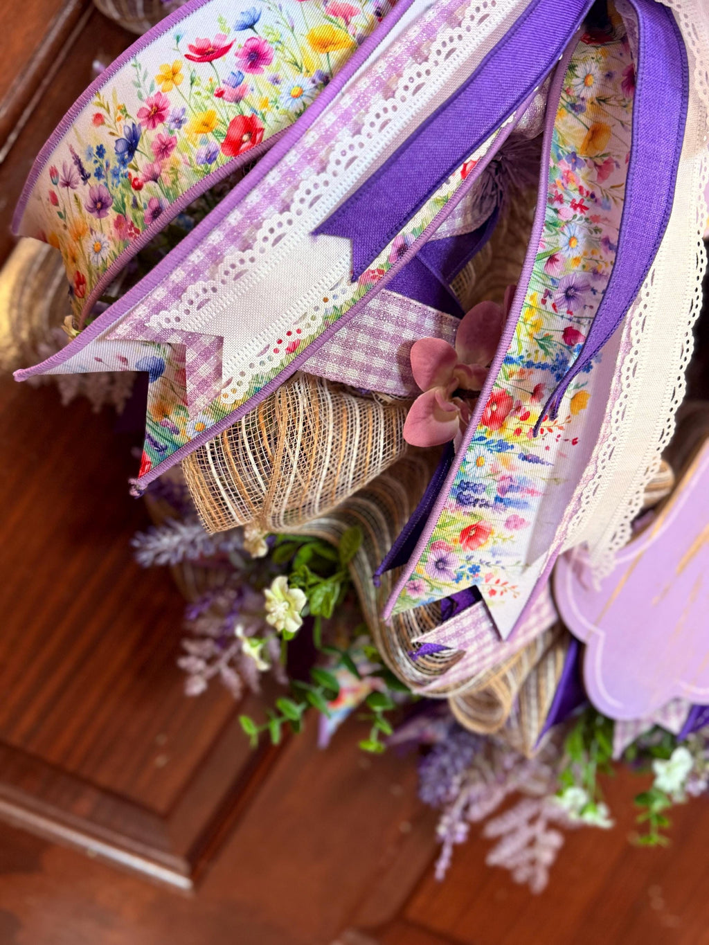 He Is Risen Cross Wreath, Purple Christian Easter Door Decor