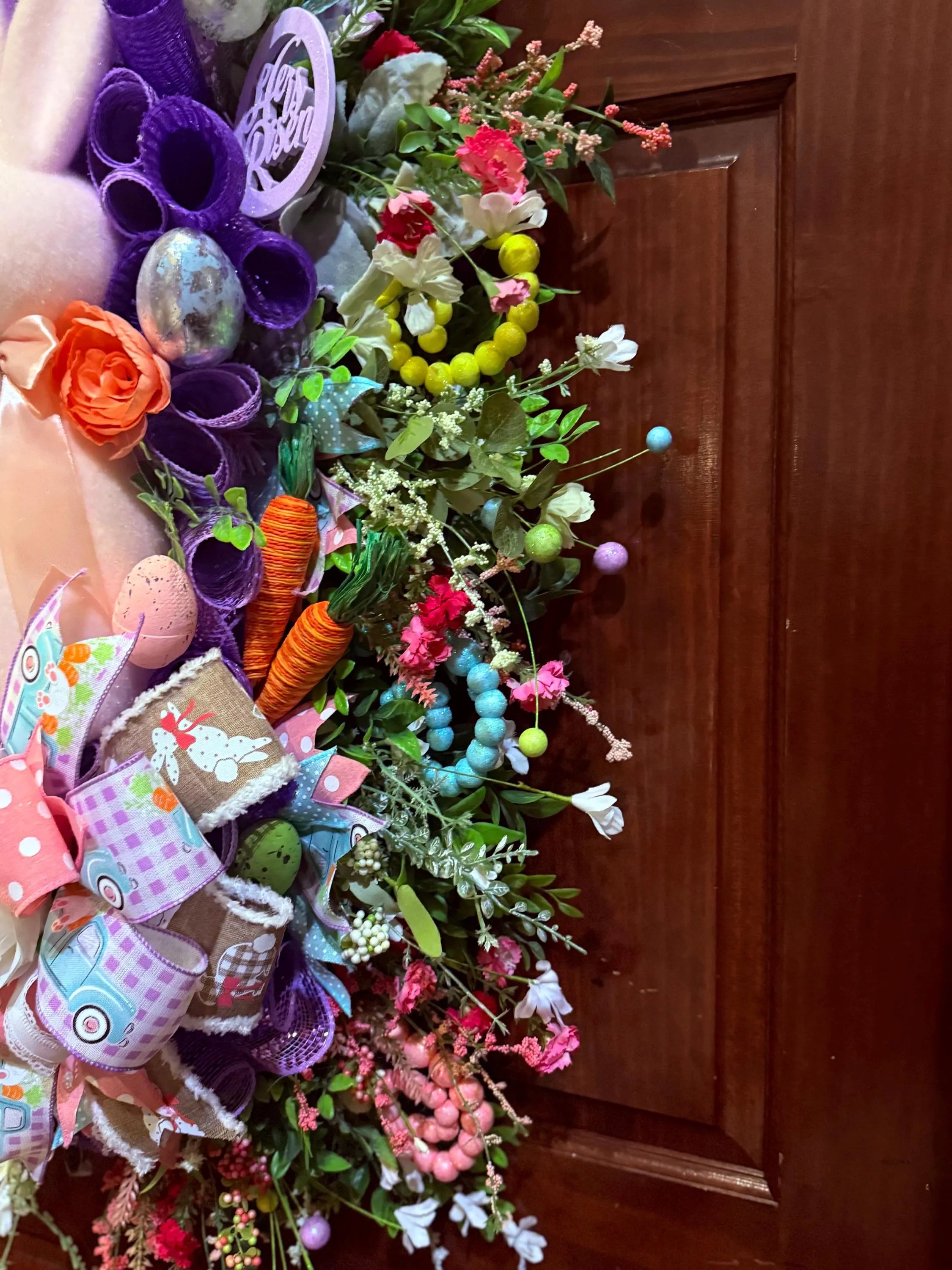 Pastel Easter Bunny Door Swag – Luxury Spring Front Door Decor