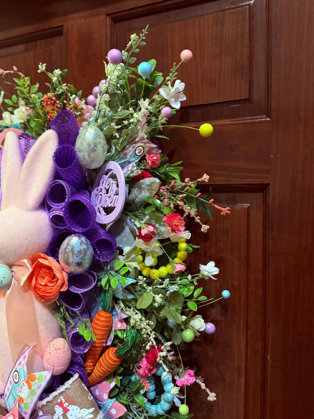 Pastel Easter Bunny Door Swag – Luxury Spring Front Door Decor