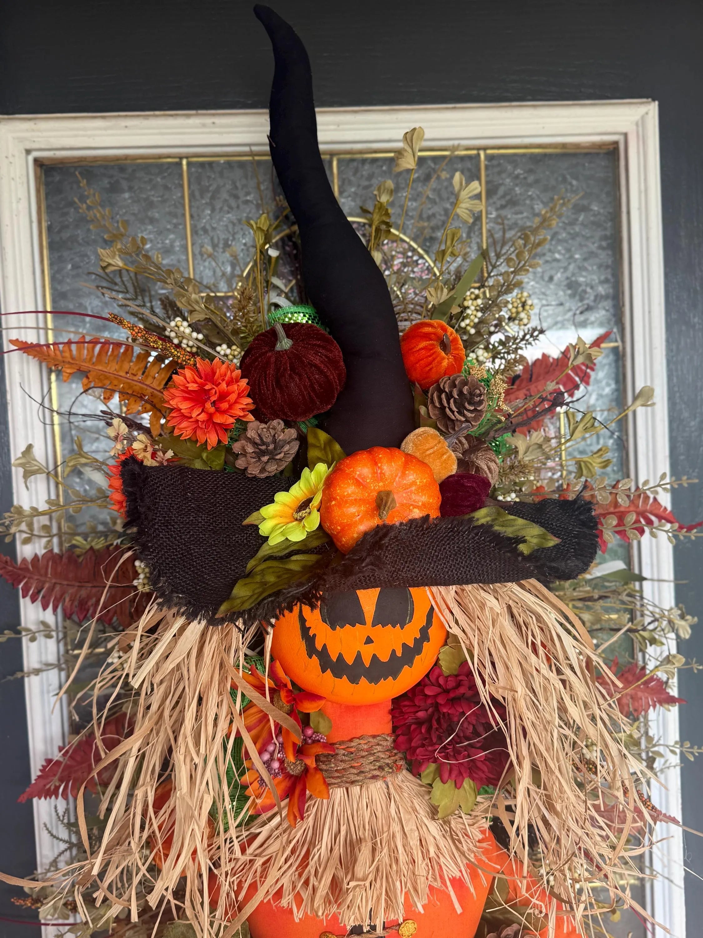 Large Rustic Scarecrow Door Hanger Fall Pumpkin Porch Decor