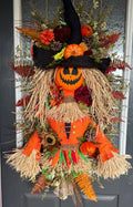 Large Rustic Scarecrow Door Hanger Fall Pumpkin Porch Decor